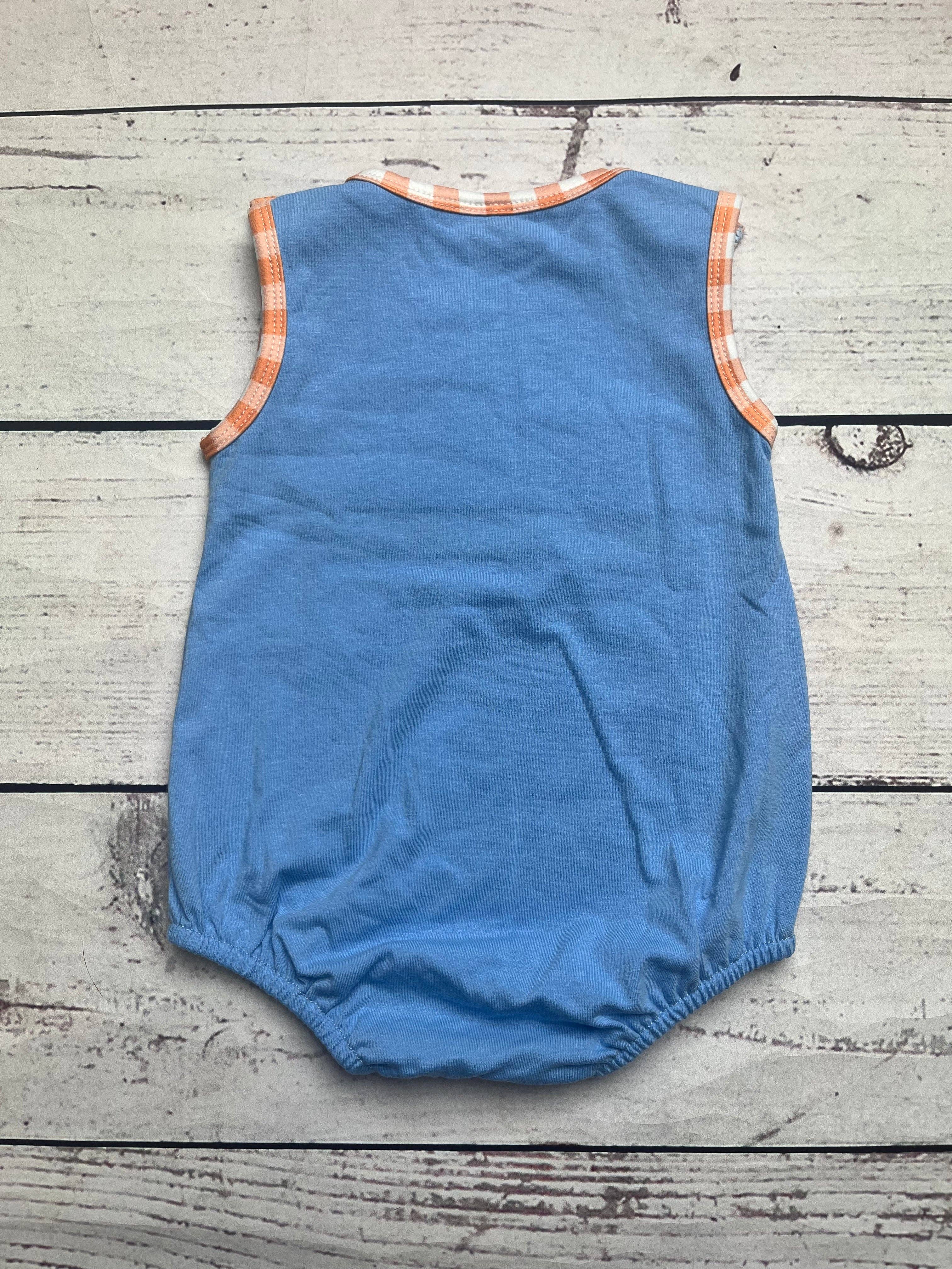 Baby Boy Puppy Pumpkin Appliqué Bubble: 3-6M
